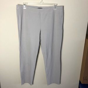 Eileen Fisher stretch waist light grey pants 1X